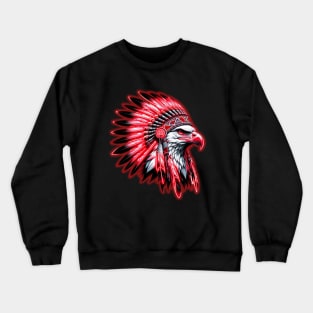 Bald Eagle Wearing a Native American Headdress Crewneck Sweatshirt